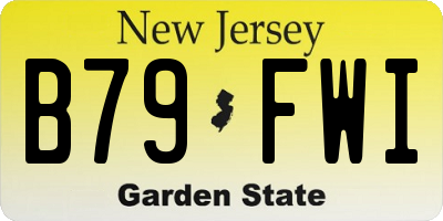 NJ license plate B79FWI