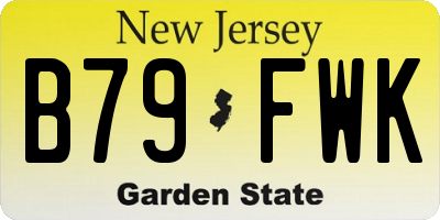 NJ license plate B79FWK
