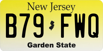 NJ license plate B79FWQ