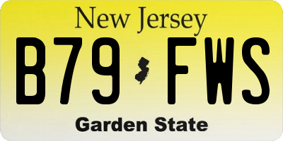 NJ license plate B79FWS