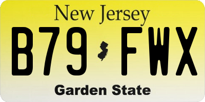 NJ license plate B79FWX