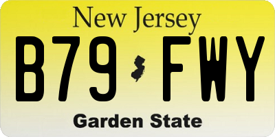 NJ license plate B79FWY