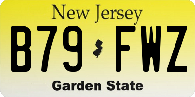 NJ license plate B79FWZ