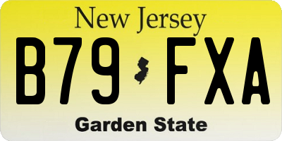 NJ license plate B79FXA