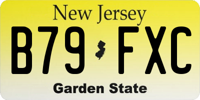 NJ license plate B79FXC