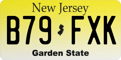 NJ license plate B79FXK