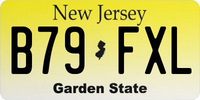 NJ license plate B79FXL