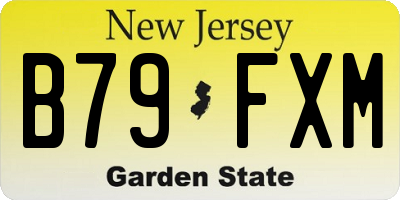NJ license plate B79FXM