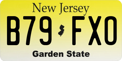 NJ license plate B79FXO
