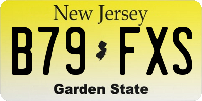 NJ license plate B79FXS