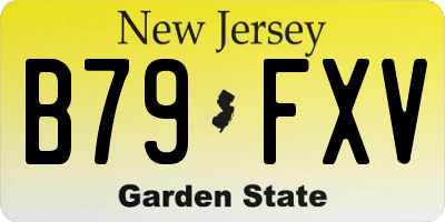 NJ license plate B79FXV