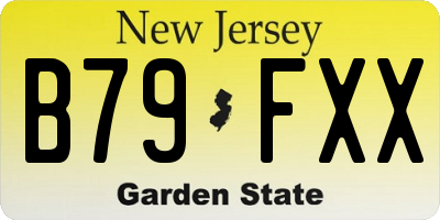 NJ license plate B79FXX