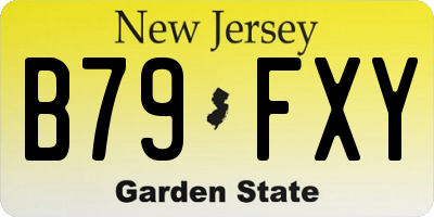 NJ license plate B79FXY