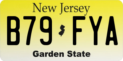 NJ license plate B79FYA