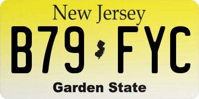 NJ license plate B79FYC