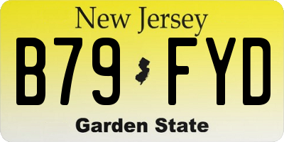 NJ license plate B79FYD