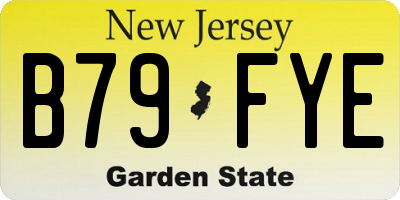 NJ license plate B79FYE