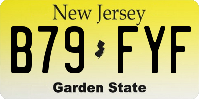 NJ license plate B79FYF
