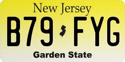 NJ license plate B79FYG