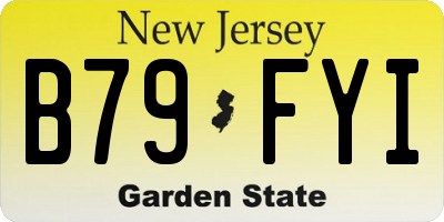 NJ license plate B79FYI