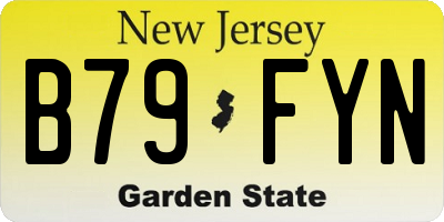 NJ license plate B79FYN