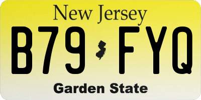 NJ license plate B79FYQ