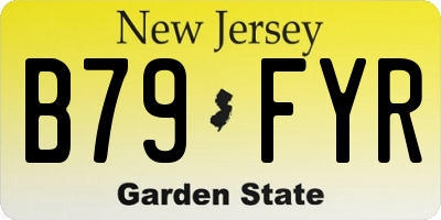 NJ license plate B79FYR