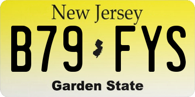 NJ license plate B79FYS