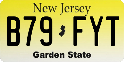 NJ license plate B79FYT