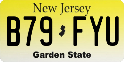 NJ license plate B79FYU
