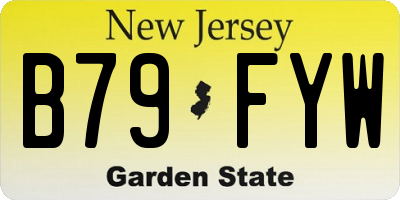NJ license plate B79FYW