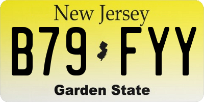 NJ license plate B79FYY