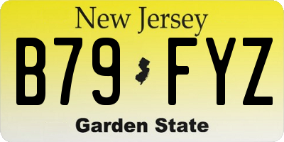 NJ license plate B79FYZ