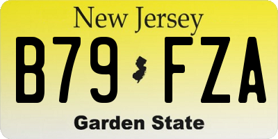 NJ license plate B79FZA