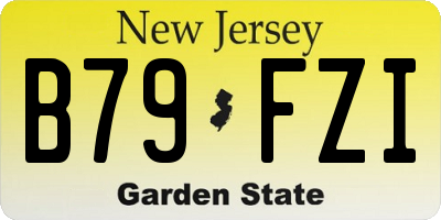 NJ license plate B79FZI