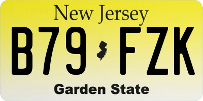 NJ license plate B79FZK
