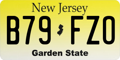 NJ license plate B79FZO