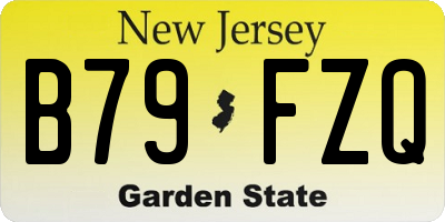 NJ license plate B79FZQ