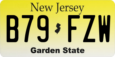 NJ license plate B79FZW