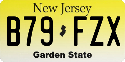 NJ license plate B79FZX