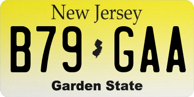 NJ license plate B79GAA