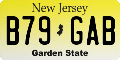 NJ license plate B79GAB