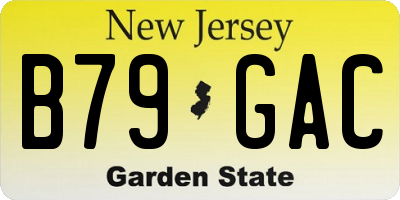 NJ license plate B79GAC