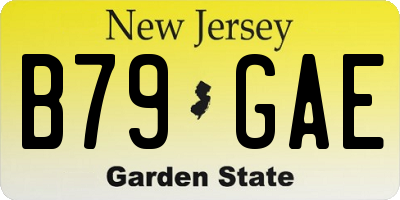 NJ license plate B79GAE