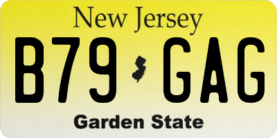 NJ license plate B79GAG