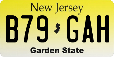 NJ license plate B79GAH