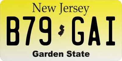 NJ license plate B79GAI