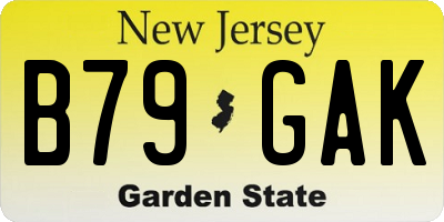 NJ license plate B79GAK