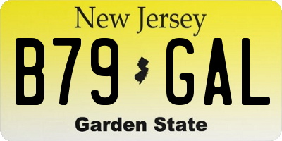 NJ license plate B79GAL
