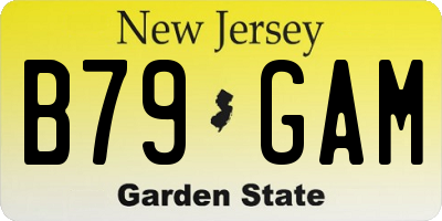 NJ license plate B79GAM